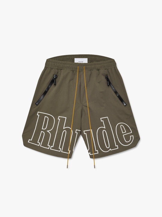 RHUDE Men's RH Logo Shorts Taupe