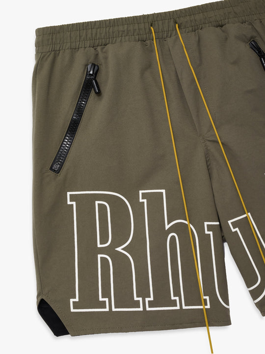 RHUDE Men's RH Logo Shorts Taupe