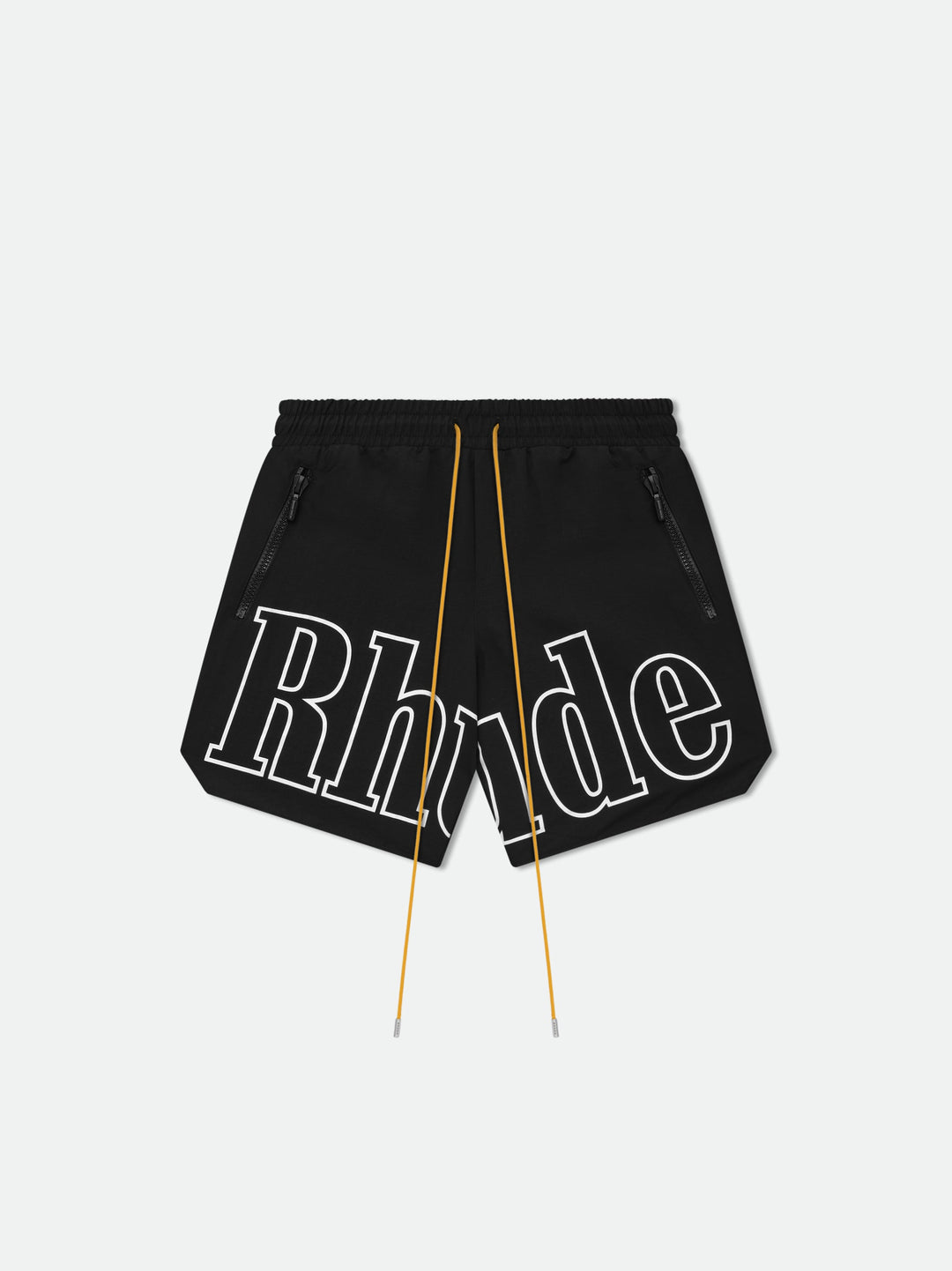 RHUDE Men's RH Logo Washed Nylon Shorts Black/White