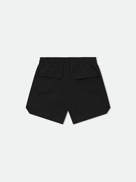RHUDE Men's RH Logo Washed Nylon Shorts Black/White