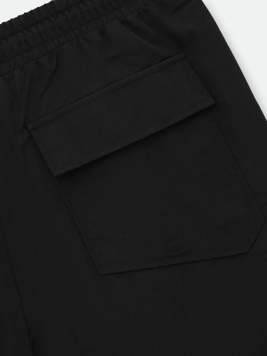 RHUDE Men's RH Logo Washed Nylon Shorts Black/White